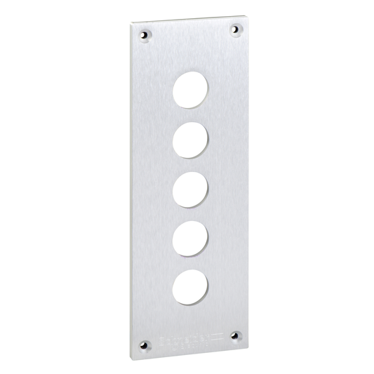 XAPE305 - Drilled front plate, Harmony XAP, XB2 SL, metal, 5 cut outs, 72x204mm, 22mm