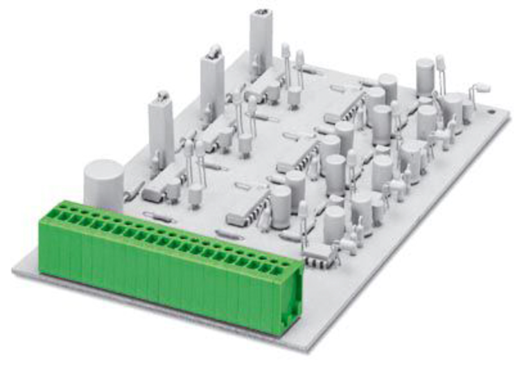 1844439 - FRONT 1,5-V-3,81- 3 MCGN,BK,RD - PCB terminal block