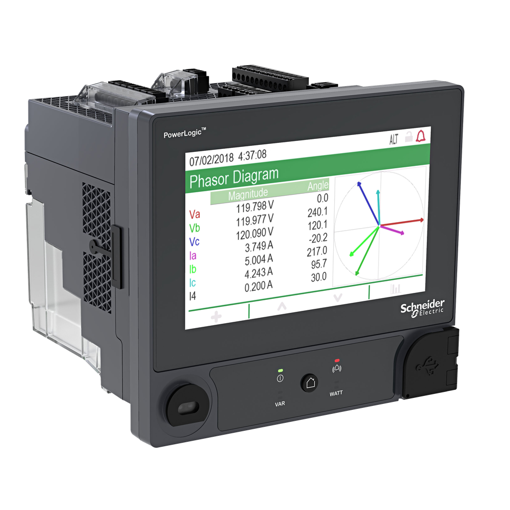 METSEION92140 - Medidor PowerLogic™ ION9000, LVDC, montaje DIN, pantalla de 192 mm, adaptador B2B, kit de hardware