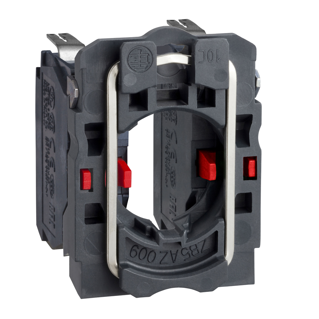 ZB5AZ1043 - Cuerpo/contacto completo Harmony, cuerpo para pulsadores o selectores, XB6, bloque de contacto simple con cuerpo/collarín de fijación, conector faston 2NC (Cantidad: 75)