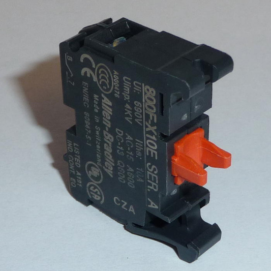 800F-PX10E - Montaje con pestillo de plástico, 1 contacto(s) NA, 0 contactos NC, NO de cierre temprano