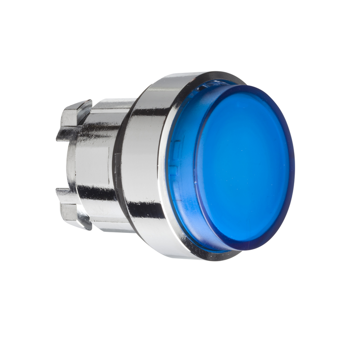 ZB4BW16 - Head for illuminated push button, Harmony XB4, blue projecting pushbutton Ø22 mm spring return BA9s bulb