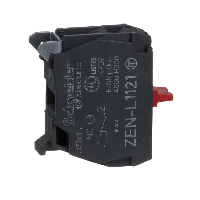 ZENL1121 - Harmony, 22mm Push Button, contact block, panel mount, 1 NC, screw clamp terminal