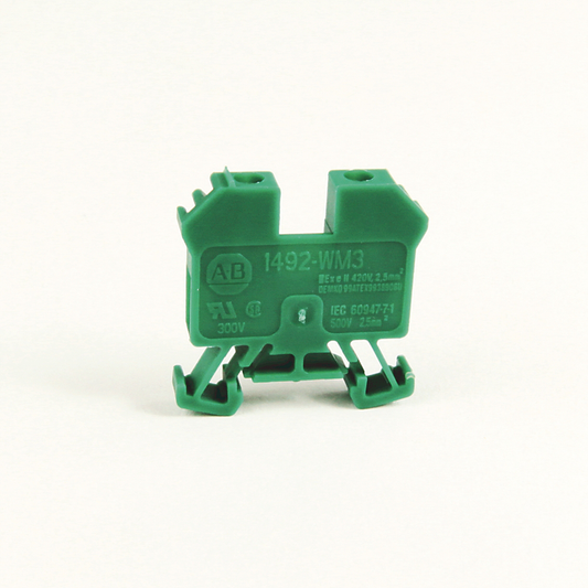 1492-WM3-G - Bloque de terminales IEC 1492-W, minibloque de paso de un circuito, 2,5 mm (calibre 24 AWG - calibre 12 AWG), paso estándar, verde