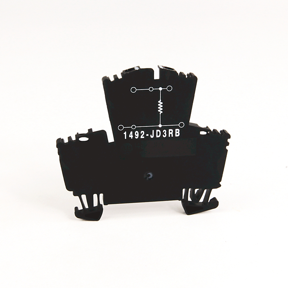 1492-JD3RB512 - 1492-J IEC Terminal Block, Two-Circuit Feed-Through Block, 2.5 mm (# 24 AWG - # 12 AWG), Two level block with a selectable resistor value between the 2 levels, Gray (Standard), 5100 Ohm Resistance