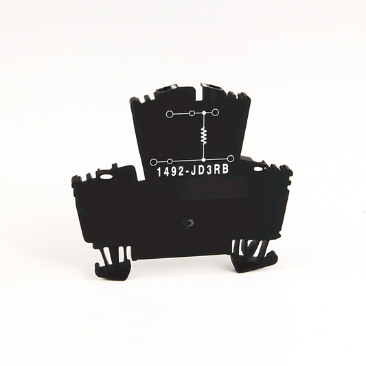 1492-JD3RB512 - 1492-J IEC Terminal Block, Two-Circuit Feed-Through Block, 2.5 mm (# 24 AWG - # 12 AWG), Two level block with a selectable resistor value between the 2 levels, Gray (Standard), 5100 Ohm Resistance