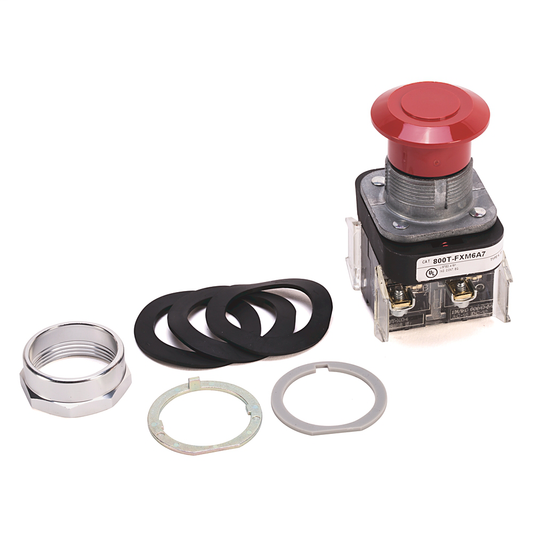 800T-FXN2A7 - 30.5mm Type 4/13 3 Pos. PB-Non-Illum., Mushrm Hd (Push-Pull), Black, OUT/CNTR/IN-Mom/Maint/Mom, 1 NCLB-1 NC