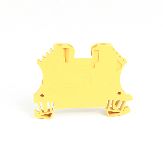 1492-J3TW-Y - Bloque de terminales IEC 1492-J, bloque de paso de un circuito, 2,5 mm (# 24 AWG - # 12 AWG), 3 puntos de conexión, 2 en un lado, amarillo