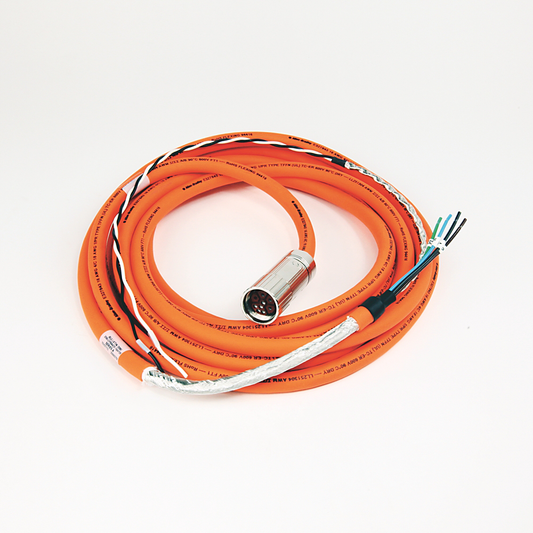 2090-CPBM4DF-16AF05 - Cable,PW&BK,Motor Type 4 DIN Connector,Flying Lead,16AWG,Flex,5M