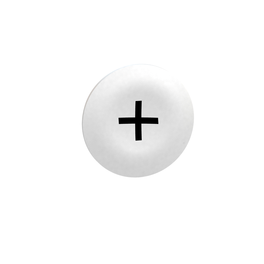 ZBA7138 - Tapón blanco marcado + para pulsador rectangular multicabezal Ø22