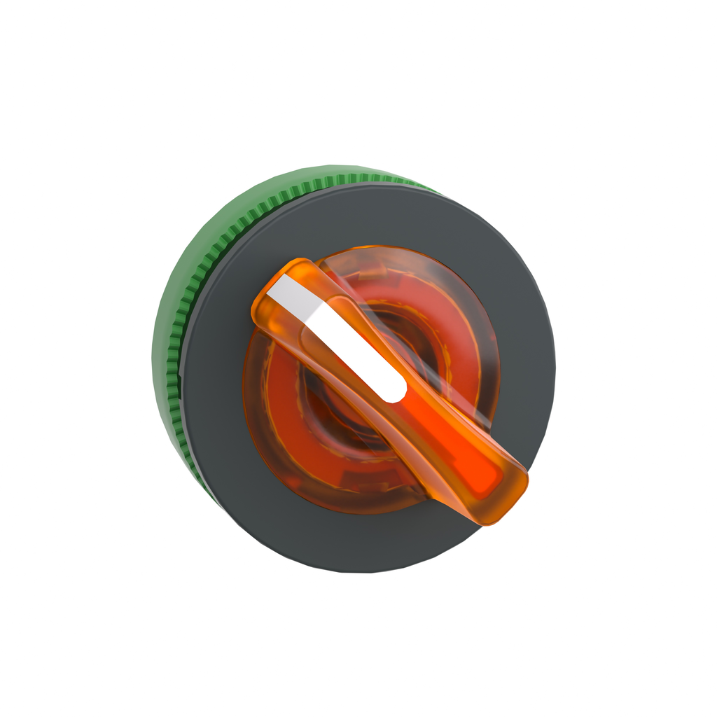 ZB5FK1453 - Cabezal para selector iluminado, Harmony XB5, plástico, mango naranja, LED universal, 2 posiciones, retorno por resorte