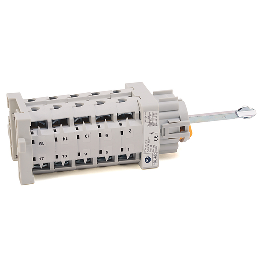 194L-A32-1753 - IEC Control and Load Switch, OFF-ON 90°, 32 Amp, 3 Poles, Base / DIN Rail