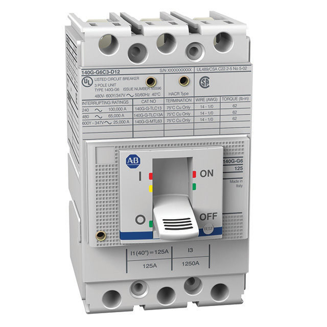 140G-G3C3-C20 - 140G - Molded Case Circuit Breaker, G frame, 35 kA, T/M - Thermal Magnetic, 3 Poles, Rated Current 20 A