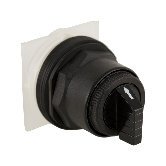 9001SKS46B - Selector switch head, Harmony 9001SK, plastic, standard handle, black, 30mm, 3 positions, Cam F, stay put