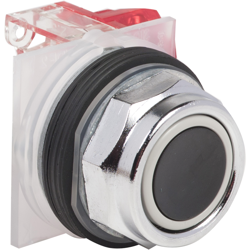 9001KR1BH6 - Pulsador, Harmony 9001K, metálico, empotrado, negro, 30 mm, retorno por resorte, 1 NC