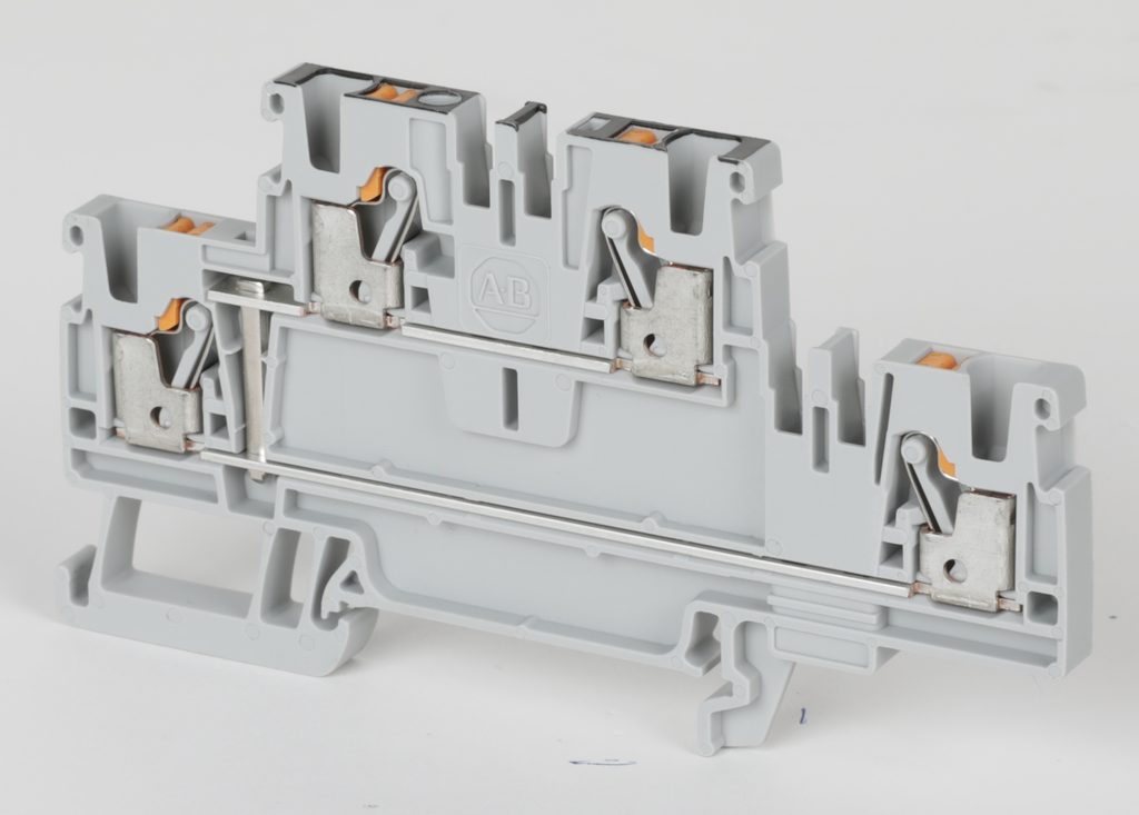 1492-PD3C-BL - Bloques de terminales a presión 1492-P, 2,5 mm² (AWG 28 - AWG 12), 20 A, paso, multinivel, 2 puntos en un lado, 2 puntos en el otro lado