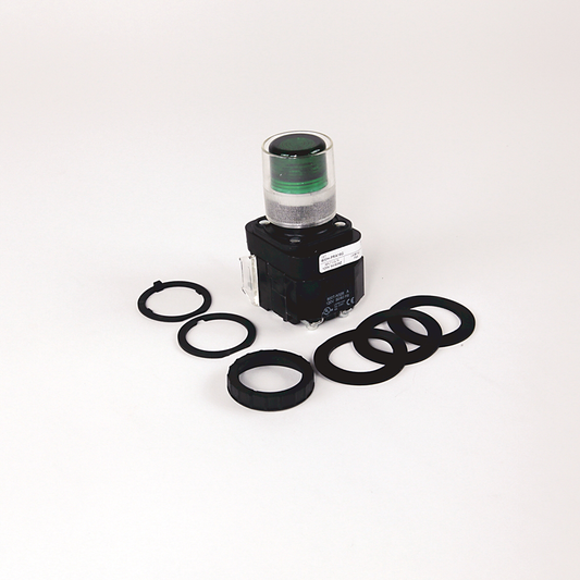 800H-PRA16B - Contacto de 30,5 mm tipo 4/4X/13 Mom. PB-Ilum., azul, extensión con protección, incandescente/sin opciones, 120 V CA 50/60 Hz, 1 NA-1 NC