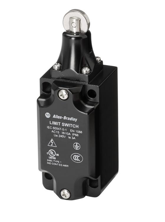 802K-MRPS11E - Limit Switch, Non-Safety, Roller Plunger, 1 N.C./1 N.O., Snap Action, 1/2 NPT Conduit