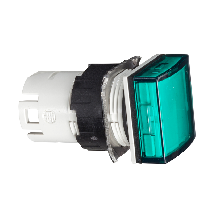 ZB6CV3 - Head for pilot light, Harmony XB6, square green, 16mm, integral LED