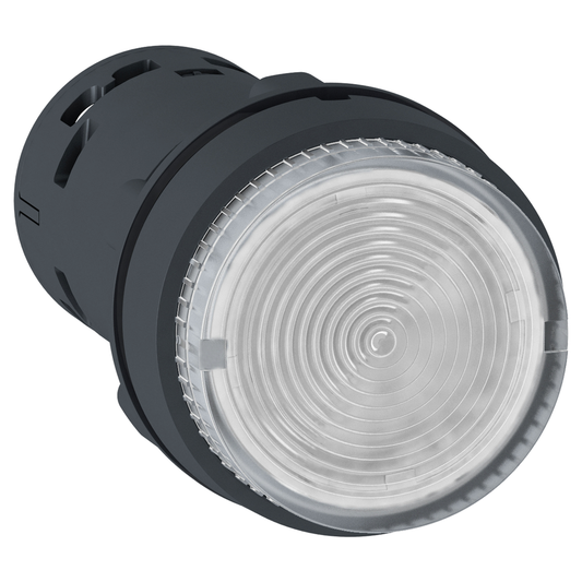 XB7NW37B1 - Pulsador iluminado monolítico, Harmony XB7, plástico, transparente, 22 mm, LED integrado, retorno por resorte, 24 V CA CC, 1 NO