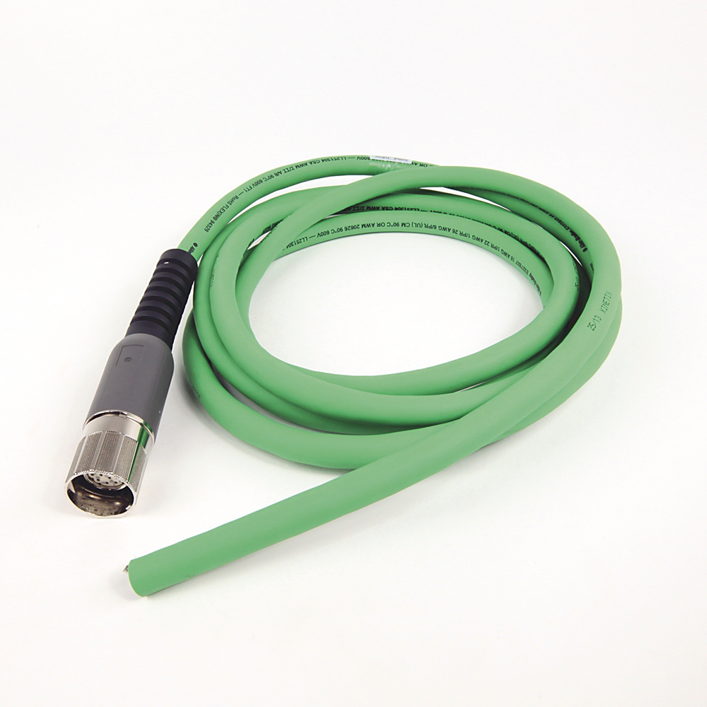 2090-CFBM7DF-CDAF03 - SpeedTEC Cable, Motor Feedback Only, SpeedTec DIN Connector, Drive-end, Flying-lead, Incremental Encoder Type, Continuous-Flex, 3 Meters