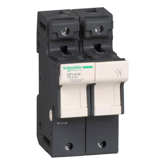 DF141N - Fuse carrier, TeSys DF, 1P+N, 50A, 690VAC, fuse size 14x51mm, with tubular link (Qty. 36)