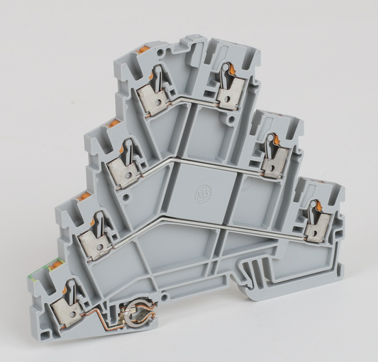 1492-PQ3-800 - Bloques de terminales a presión 1492-P, 2,5 mm² (AWG 28 - AWG 12), 20 A, bloque de conexión a tierra y paso, multinivel, 7 puntos - Conexión a tierra única en el nivel más bajo