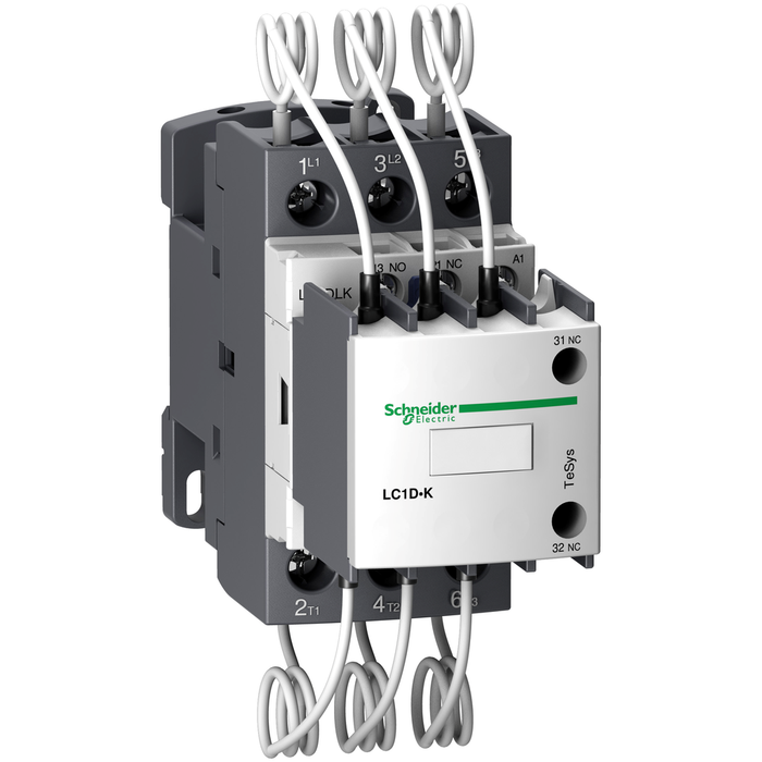 LC1DLKU7 - Capacitor contactor, Tesys Deca, 20kVAR at 400/415V 50Hz, 240V AC 50/60Hz coil, screw clamp terminals