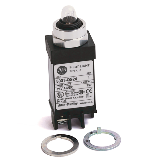 800T-QSH24W - 800T Small Pilot Light,White, Full Voltage, None, Full Voltage Type, LED Lamp, 24V AC/DC