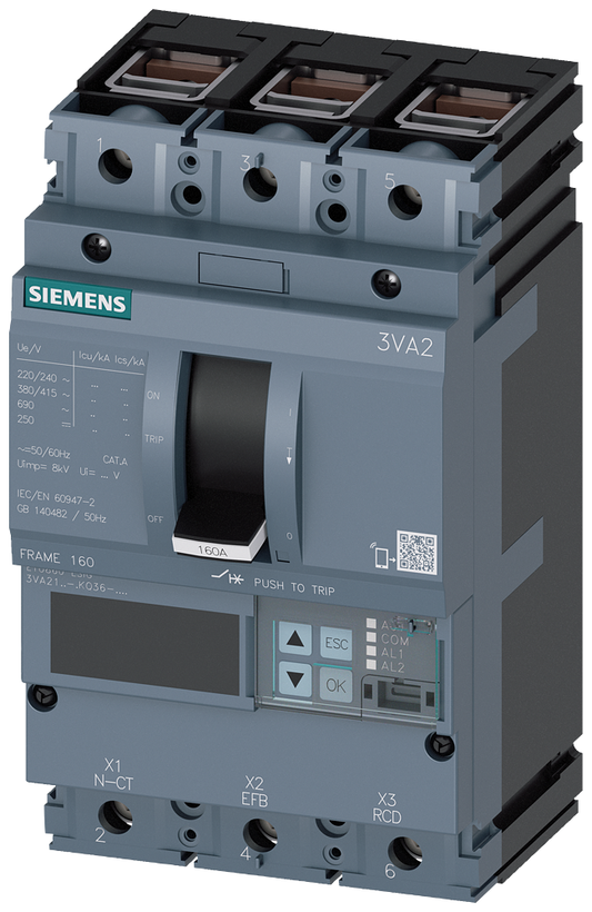 3VA2110-5KQ36-0AA0 - CAJA DE CONEXIÓN ETU8-LSIG 3VA21 3P 100A 55KA