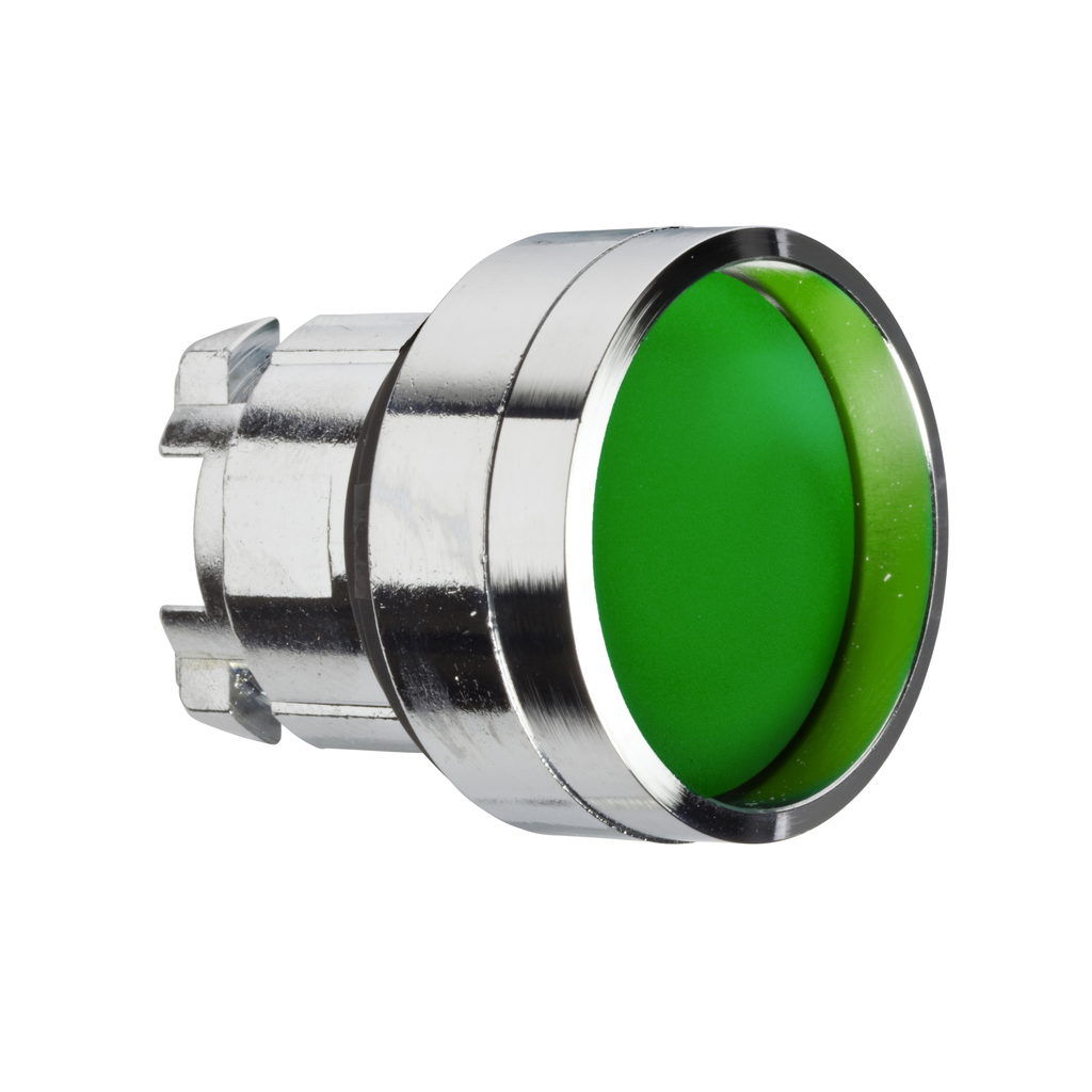 ZB4BA36 - Cabezal de pulsador, Harmony XB4, metal, empotrado, verde, 22 mm, retorno por resorte, sin marcar