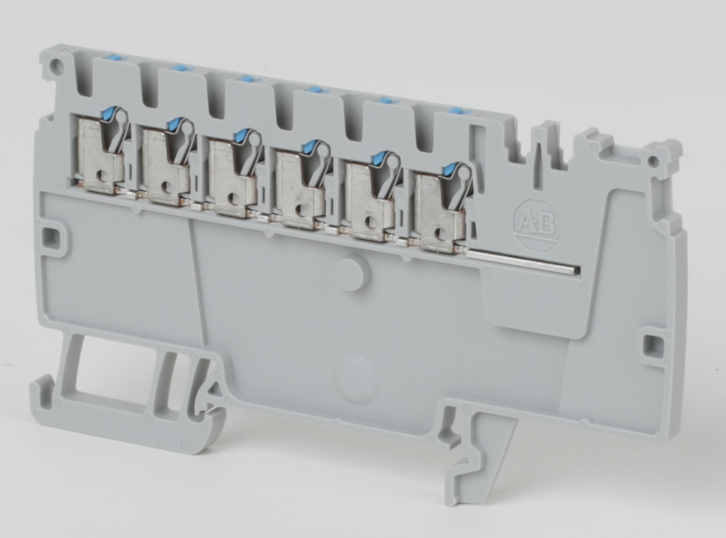 1492-P6PD2E-6B - Bloques de terminales a presión 1492-P, 1,5 mm² (AWG 26 - AWG 14), 13 A, bloque de distribución de alimentación de control, bloque final, 6 puntos azules