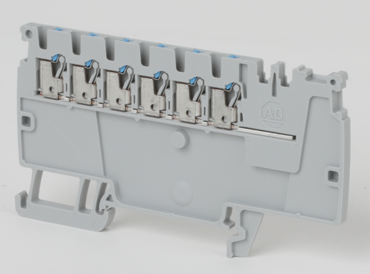 1492-P6PD2E-6B - Bloques de terminales a presión 1492-P, 1,5 mm² (AWG 26 - AWG 14), 13 A, bloque de distribución de alimentación de control, bloque final, 6 puntos azules