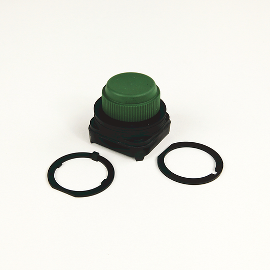 800H-R1AR - 30.5mm Type 4/4X/13 Mom. Contact PB, Non-Illum., Green, Booted Hd, 1 NO-1 NC Logic Reed