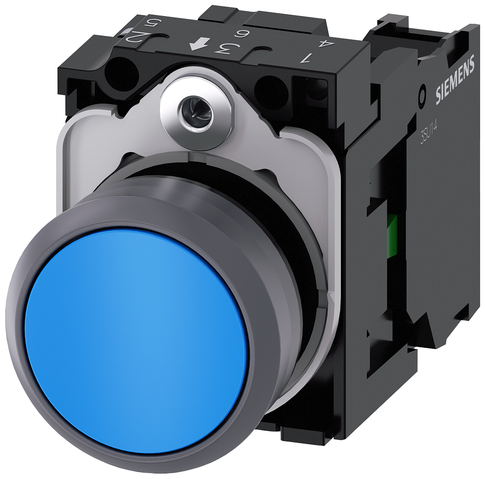 3SU11300AB501BA0 - PUSHBUTTON, MOM, BLU, FLUSH