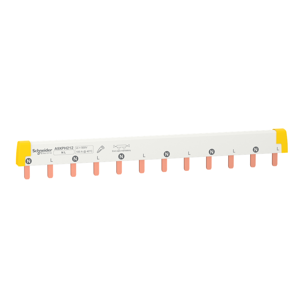 A9XPH212 - Acti9 - Barra colectora tipo peine - 1L+N - paso de 18 mm - 12 módulos - 100 A
