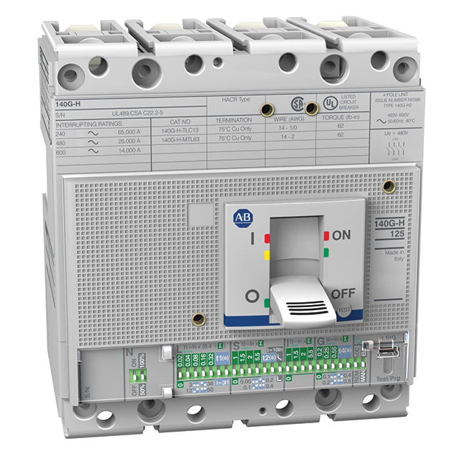 140G-J15H4-C40 - 140G - Molded Case Circuit Breaker, J frame, 150 kA, LSI (electronic), 4 Poles, Rated Current 40 A