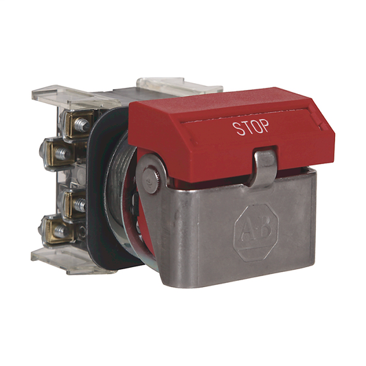 800H-WK6B - 30.5mm Type 4/4X Mom. Contact Flip Lever Operators, Red Legend, No Legend Plate, 2 NO-2 NC