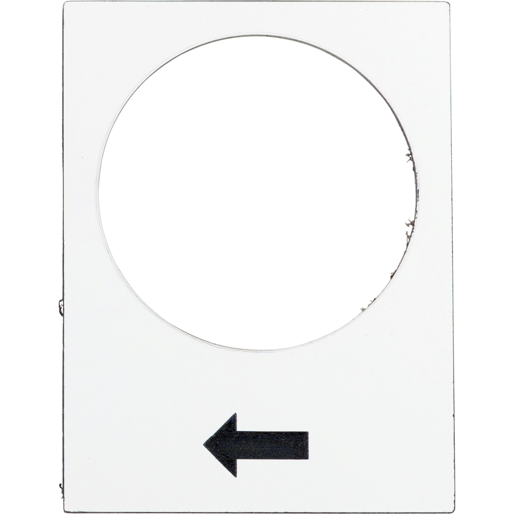 ZB2BY4901 - Leyenda marcada, Harmony XAC, placa de identificación, 30 x 40 mm, plástico, blanco, botón pulsador de 22 mm, flecha marcada en negro