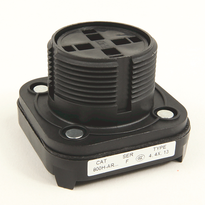 800H-AR6AY - 30.5mm Type 4/4X/13 Mom. Contact PB, Non-Illum., Red, Flush Hd, 1 N.O. - 1 N.C. Stackable Sealed Switch