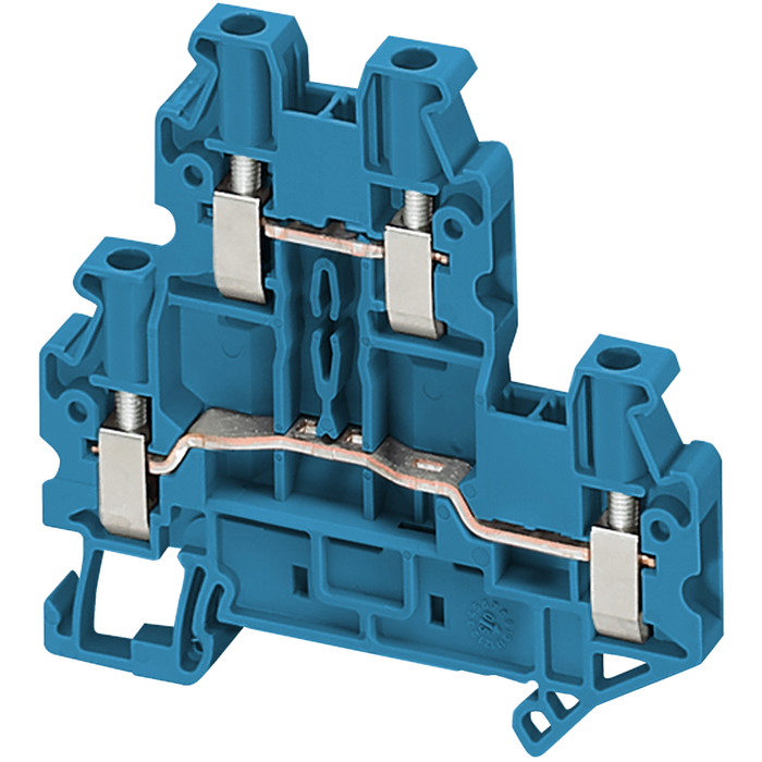 NSYTRV24DBL - SCREW TERMINAL, DOUBLE LEVEL, 4 POINTS, 2,5MM² , BLUE (Qty. 50)