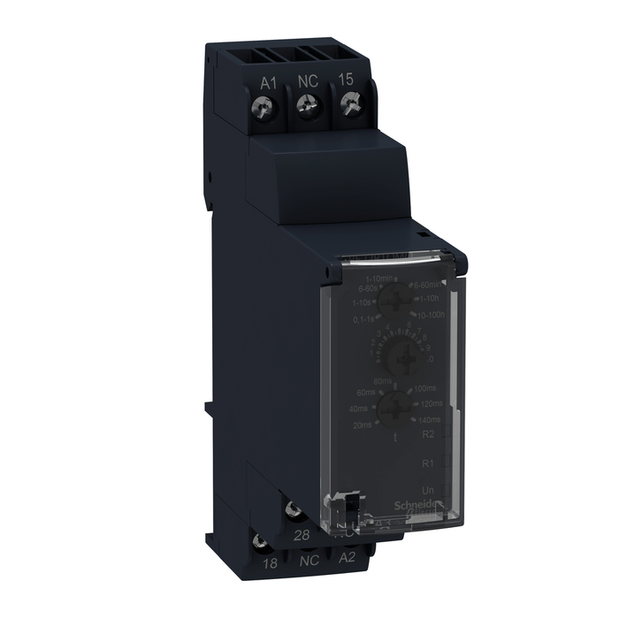 RE22R1QMQ - Modular timing relay, Harmony, 8A, 1CO, 0.05 s…300h, star delta, 230…440V AC