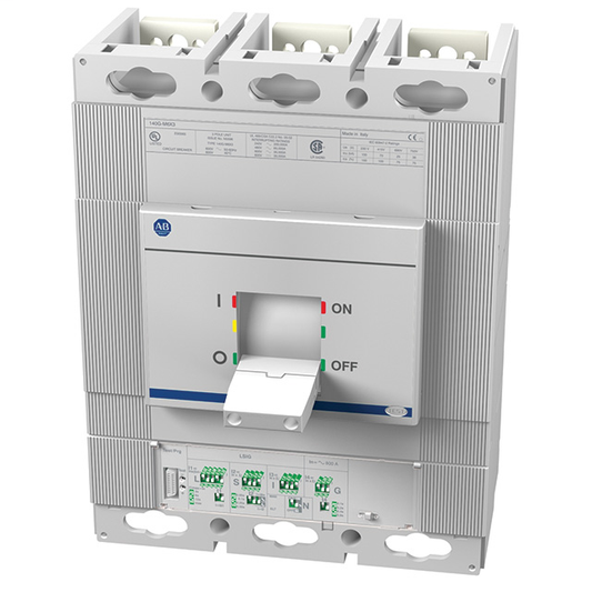 140G-M5I3-D80 - 140G - Disyuntor de caja moldeada, marco M, 50 kA, LSIG (electrónico), 3 polos, corriente nominal 800 A (80 % nominal)