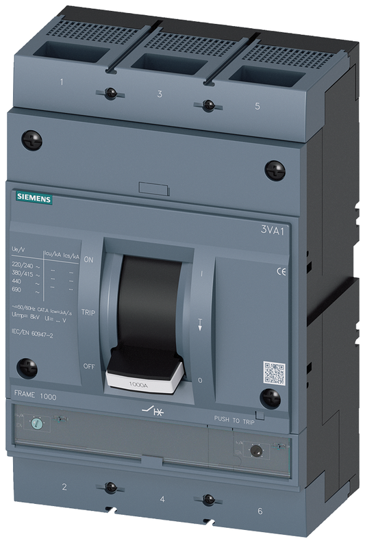 3VA1510-7EF32-0AA0 - BRKR 3VA15 3P 1000A 110KA TUERCA ATAM