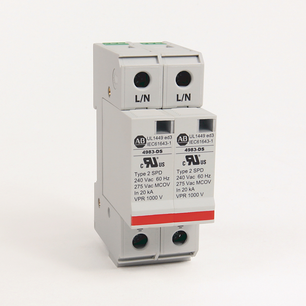 4983-DS230-402 - Protección contra sobretensiones y filtros 4983, montaje en riel DIN, UL 1449, 230-240 V CA, 40 kA, configuración bipolar