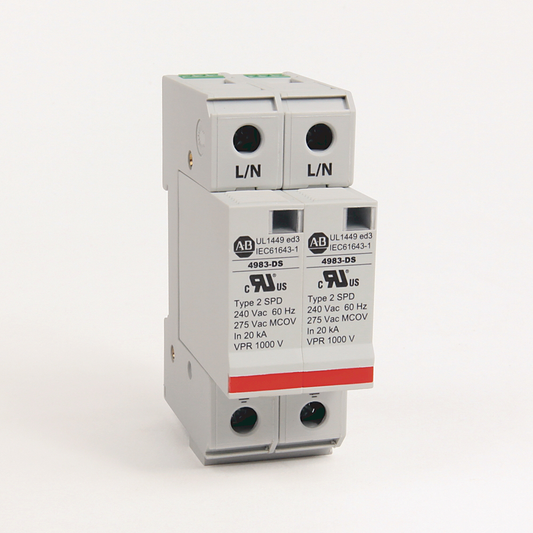 4983-DS230-402 - Protección contra sobretensiones y filtros 4983, montaje en riel DIN, UL 1449, 230-240 V CA, 40 kA, configuración bipolar