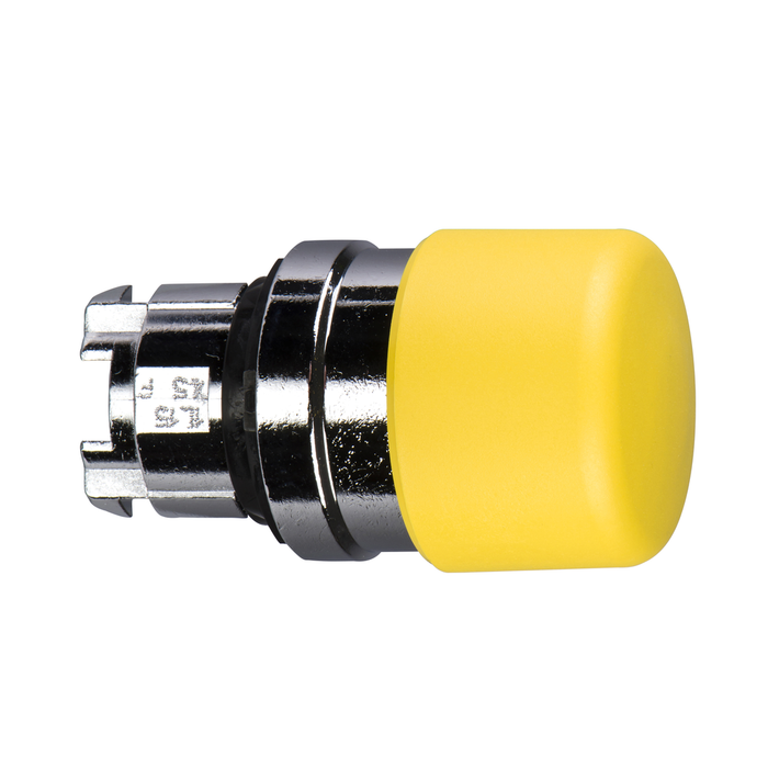 ZB4BC54 - Head for non illuminated push button, Harmony XB4, yellow mushroom 30mm, 22mm, spring return, unmarked