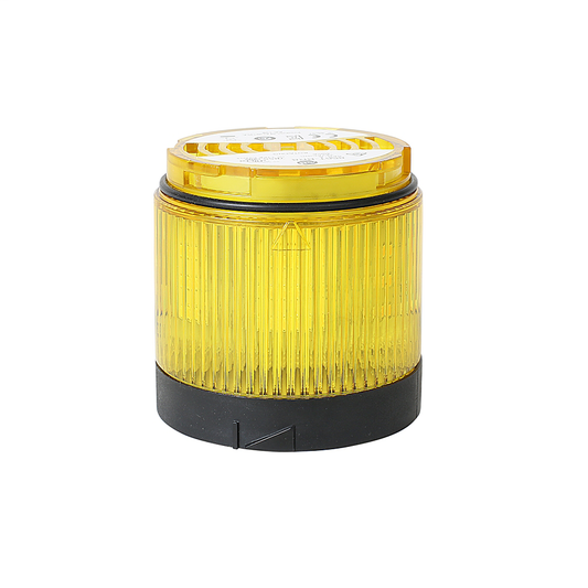 Módulos de luz 856T de 70 mm, carcasa negra, 24 V, LED giratorio, salida amarilla, acabado de lente estándar