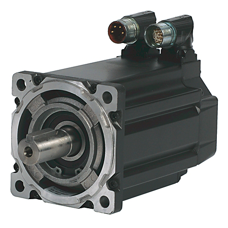 Bulletin MPM - Medium-Inertia Servo Motors Product, 230 V, 4500 RPM, Single-turn High-resolution Encoder. Keyed Shaft Extension, SpeedTEC DIN Connector, Right Angle, 180° Rotatable (Quick Connect), No Brake, IEC Metric, Free Mounting Holes (Type FF)