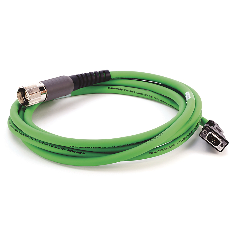 2090-CFBM7DD-CEAF60 - SpeedTEC Cable, Motor Feedback Only, SpeedTec DIN Connector, Drive-end, D-sub, SIN/COS High-Resolution/Resolver Encoder Type, Continuous-Flex, 60 Meters